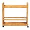 Bali & Pari Genet Modern Bohemian Natural Brown Rattan and Teak Wood 2-Tier Kitchen Cart 241-13430-ZORO - alternate 5